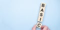 The word Basics appearing wooden cubes. Education concept Royalty Free Stock Photo