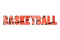 The word BASKETBALL composite with basketball photo inside