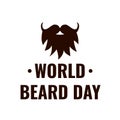 Word Beard Day typography poster. Holiday on first Saturday of September. Vector template for, banner, flyer, sticker, t
