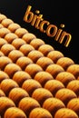 The word Bitcoin near a large number of bitcoin