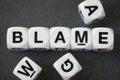 Word blame on toy cubes Royalty Free Stock Photo