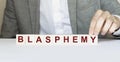 Word BLASPHEMY made with wood building blocks Royalty Free Stock Photo