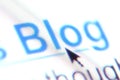 The word 'blog' as a hyperlink