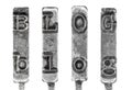 Word BLOG in Vintage Typewriter Typebars Isolated