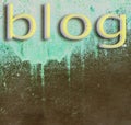 Word `blog` written on blue dripping damaged wall background. Royalty Free Stock Photo
