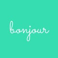 Word `Bonjour` in green background