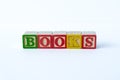 The word Books spelled with toy blocks