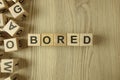 Word bored from wooden blocks Royalty Free Stock Photo