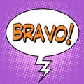 The word Bravo in a comic bubble