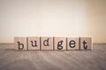 The word Budget, vintage blank space background. Royalty Free Stock Photo