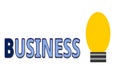 The Word `Business` with a Bulb Royalty Free Stock Photo