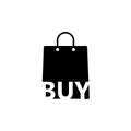 Word Buy on Shopping bag icon isolated on white background Royalty Free Stock Photo