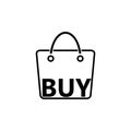 Word Buy on Shopping bag icon isolated on white background Royalty Free Stock Photo