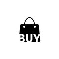 Word Buy on Shopping bag icon isolated on white background Royalty Free Stock Photo