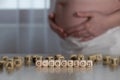 Word C-SECTION composed of wooden letters Royalty Free Stock Photo