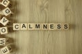 Word calmness from wooden blocks