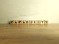 Word capability from wooden blocks Royalty Free Stock Photo