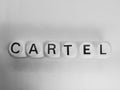 Word cartel spelled on dice Royalty Free Stock Photo