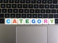 Word Category on keyboard background Royalty Free Stock Photo