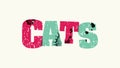 Cats Concept Colorful Stamped Word Illustration