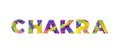 Chakra Concept Retro Colorful Word Art Illustration