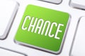 The Word Chance On A Green Keyboard Button, Chance For A Better Life Concept Royalty Free Stock Photo
