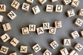 The word change wooden cubes with burnt letters