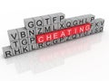 Word cheating using alphabet cubes. Royalty Free Stock Photo