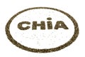 Word CHIA as logo containing chia seeds
