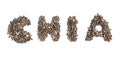 Word CHIA made of seeds on white background Royalty Free Stock Photo