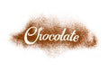 The word Chocolate written by cocoa powder Royalty Free Stock Photo