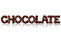 The word chocolate written with liquid chocolate on a white Royalty Free Stock Photo