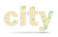 Word City with streets scheme - map - vector