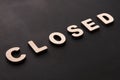 Word Closed on black background Royalty Free Stock Photo