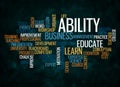 Word Cloud with ABILITY concept create with text only Royalty Free Stock Photo