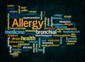 Word Cloud with ALLERGY concept create with text only Royalty Free Stock Photo