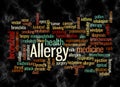 Word Cloud with ALLERGY concept create with text only Royalty Free Stock Photo