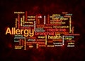 Word Cloud with ALLERGY concept create with text only Royalty Free Stock Photo