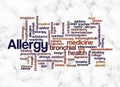 Word Cloud with ALLERGY concept create with text only Royalty Free Stock Photo