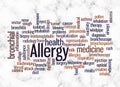 Word Cloud with ALLERGY concept create with text only Royalty Free Stock Photo