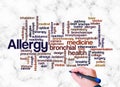Word Cloud with ALLERGY concept create with text only Royalty Free Stock Photo
