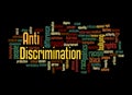 Word Cloud with ANTI DISCRIMINATION concept, isolated on a black background Royalty Free Stock Photo