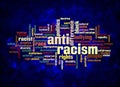 Word Cloud with ANTI RACISM concept create with text only Royalty Free Stock Photo
