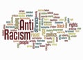Word Cloud with ANTI RACISM concept, isolated on a white background Royalty Free Stock Photo