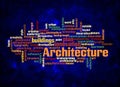 Word Cloud with ARCHITECTURE concept create with text only Royalty Free Stock Photo