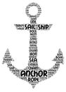 Word Cloud Art of a Ships Anchor