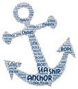 Word Cloud Art of a Ships Anchor