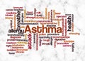 Word Cloud with ASTHMA concept create with text only Royalty Free Stock Photo