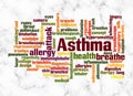 Word Cloud with ASTHMA concept create with text only Royalty Free Stock Photo