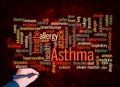 Word Cloud with ASTHMA concept create with text only Royalty Free Stock Photo